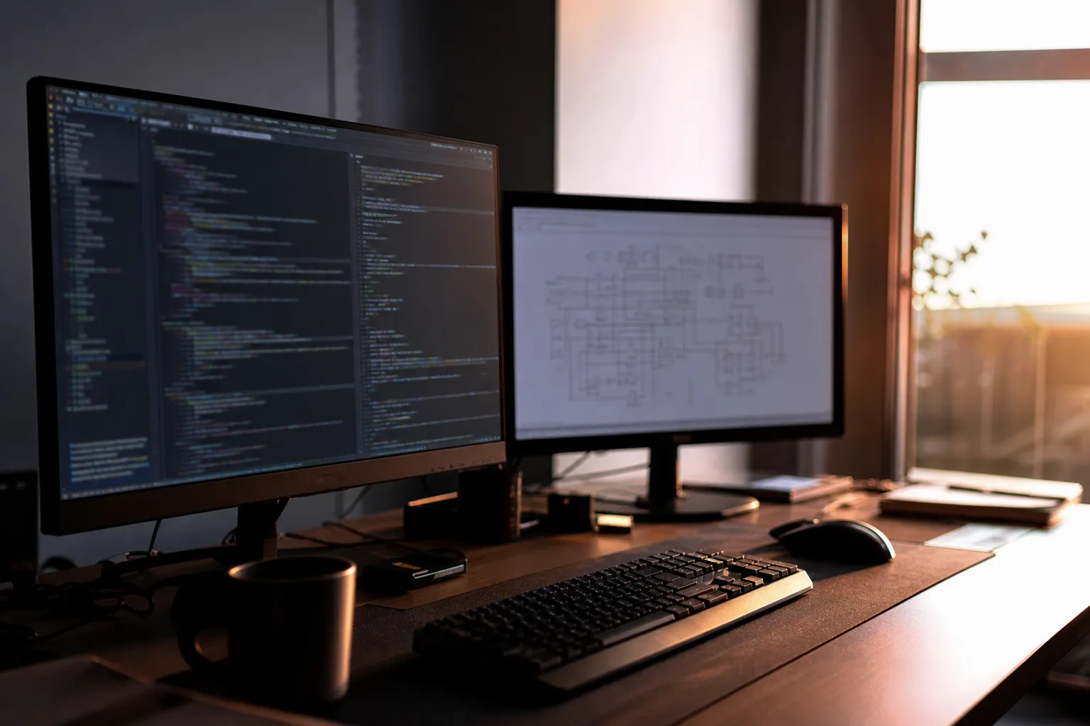 Écran affichant des lignes de code dans un environnement de développement sobre